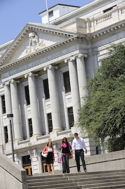 Elon Law students depart Guilford County courthouse